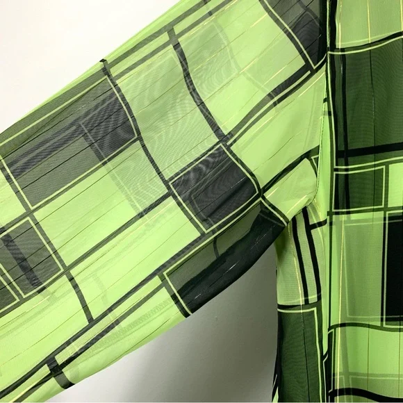 Vintage Happy Day New York Green and Black Flowy Oversized Top - Picture 7 of 16